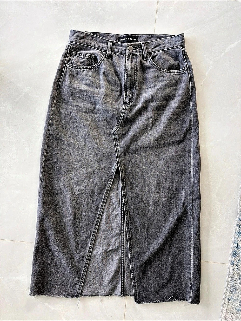 Aritzia Denim Forum The '90s Vintage Maxi Jean Skirt Gray